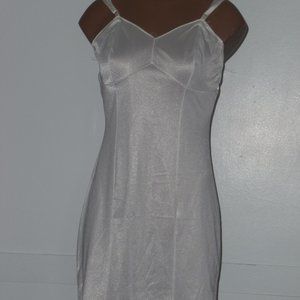 Ladies White side slit full slip
